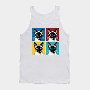 Siamese Cat Pop Art - Cat Lovers Tank Top